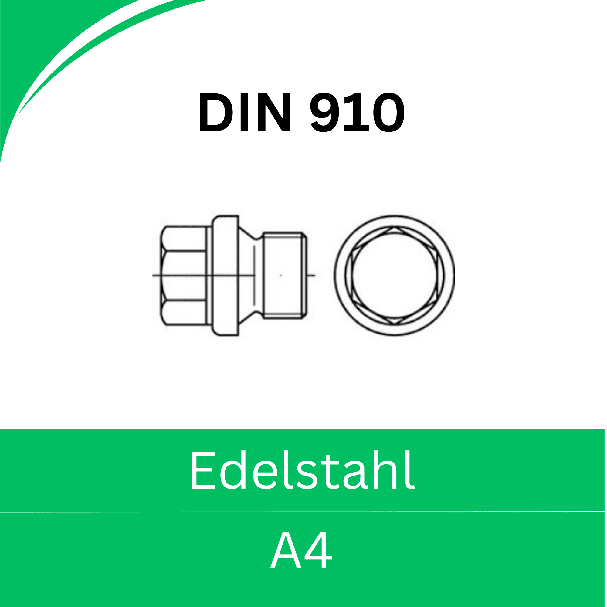 Bild für Kategorie ➤ Kategorie: DIN 910 Verschlussschrauben außen-6-kant-Zylinder (Edelstahl A4)